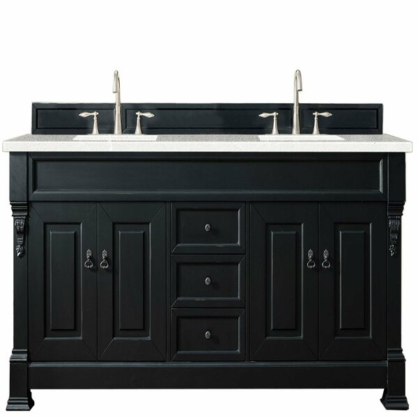 James Martin Vanities Brookfield 72in Double Vanity, Antique Black w/ 3 CM Eternal Serena Quartz Top 147-114-5731-3ESR